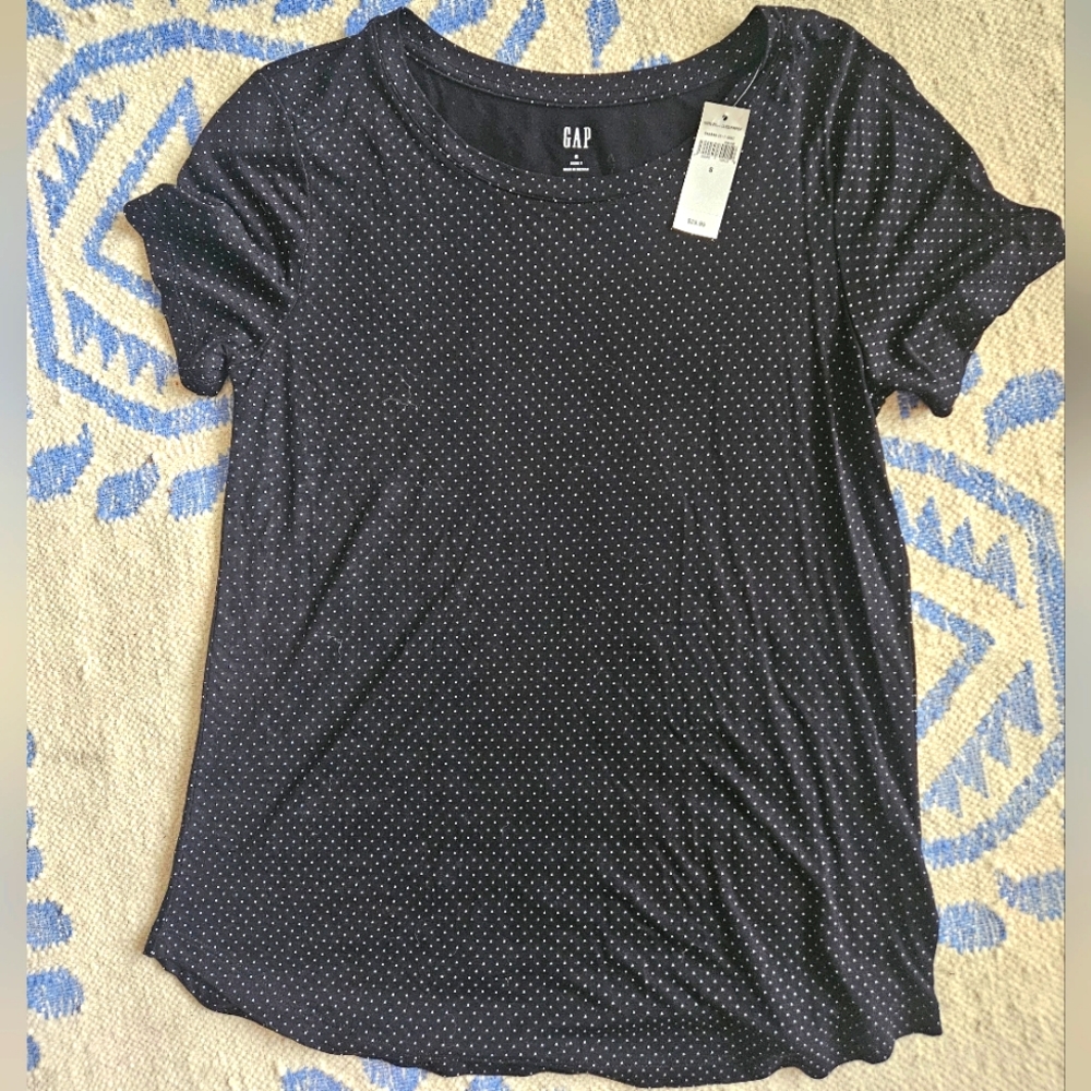 GAP S, Black Polka Dot Top